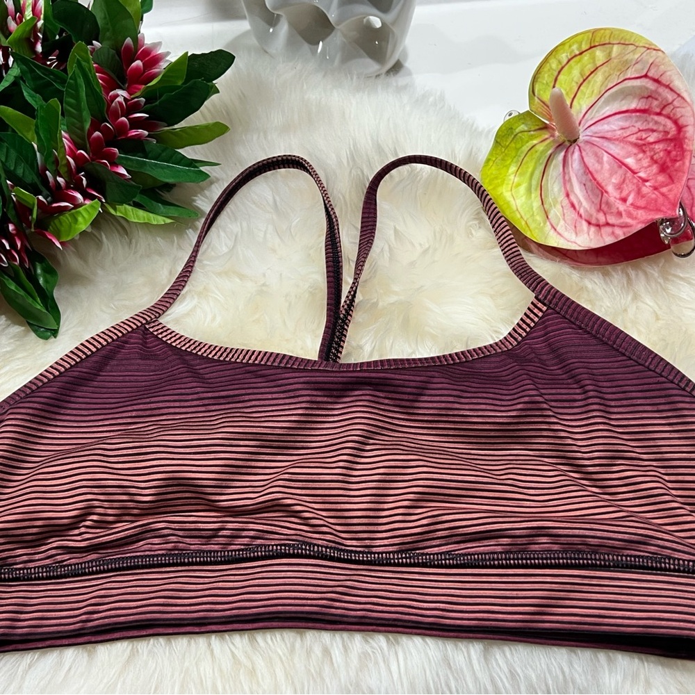Lululemon Athletica Pink and Black Sports Bra with Wide Supportive Straps
